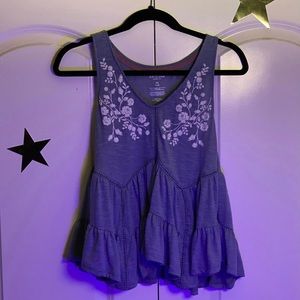 Ruched Floral Embroidered Blouse